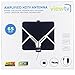 ViewTV 65 Mile Range Flat HD Digital Indoor Amplified TV Antenna - Detachable Amplifier Signal Booster - Antenna Stand - 12ft Coax Cable - Black