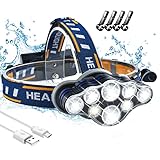 Rechargeable Headlamp,2022 Newest 8 LED 18000 Lumen