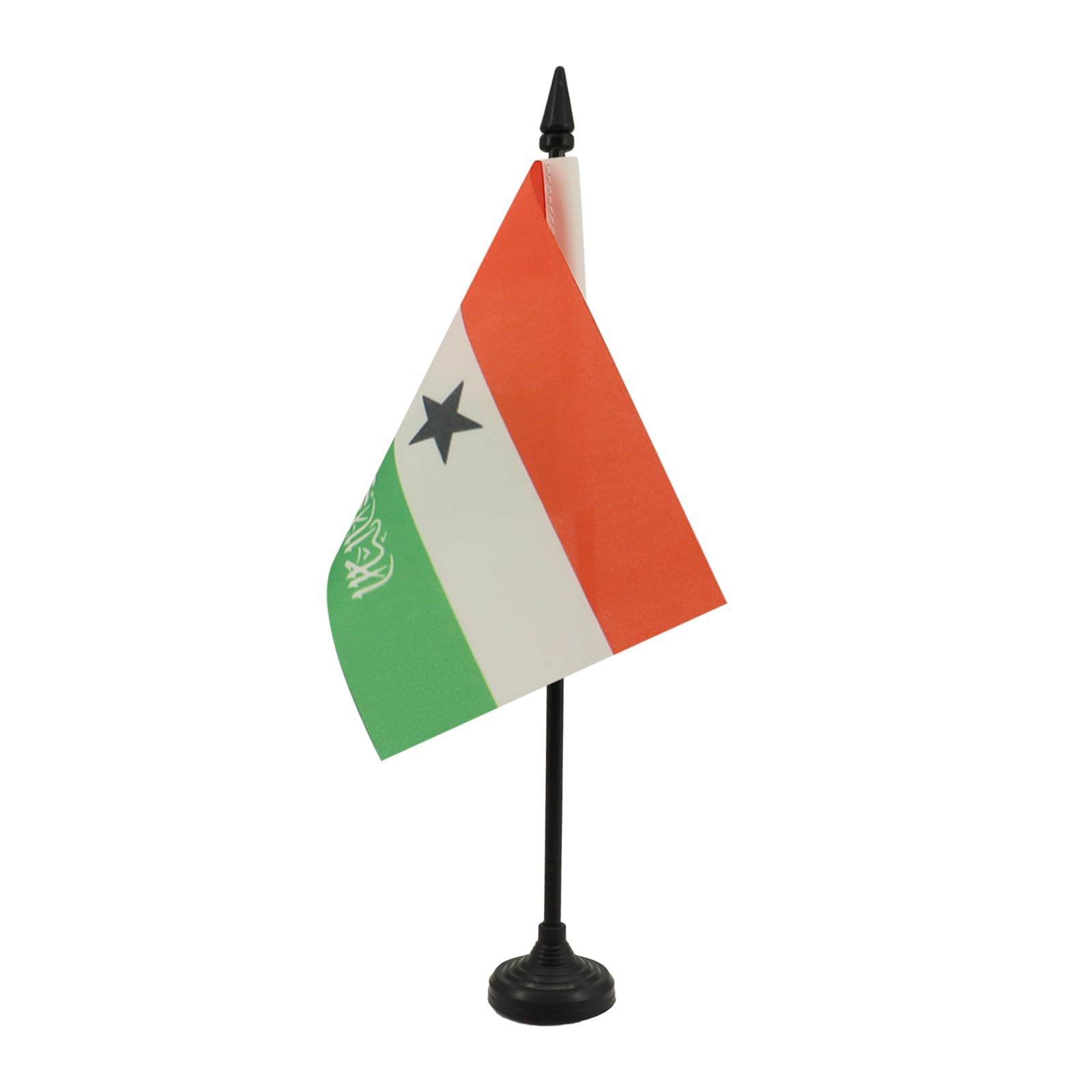 AZ FLAG - Somaliland Table Flag 4'' x 6'' - Somaliland Office Mini Banner 100% Polyester 15 x 10 cm - Mini Desk Flag with 10'' Pole and Black Plastic Base