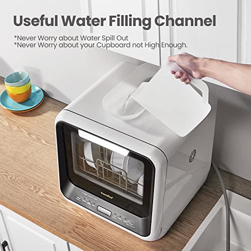 COMFEE' Portable Dishwasher Countertop, Mini Dishwasher with 5L Built