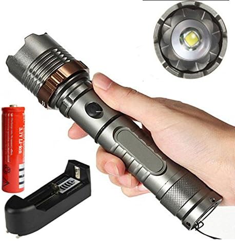 2000 Lumen Zoomable CREE XM-L T6 LED 18650 Flashlight Torch with Battery and Charger set