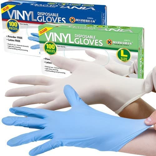 BARGAINS-GALORE 100 POWDER FREE OR POWDERED VINYL DISPOSABLE GLOVES WORK GARAGE MEDICAL EXAMINATION CLEAR | MEDICAL, FOOD, MULTI USE | PROTECTION SAFETY (CLEAR, MEDIUM)