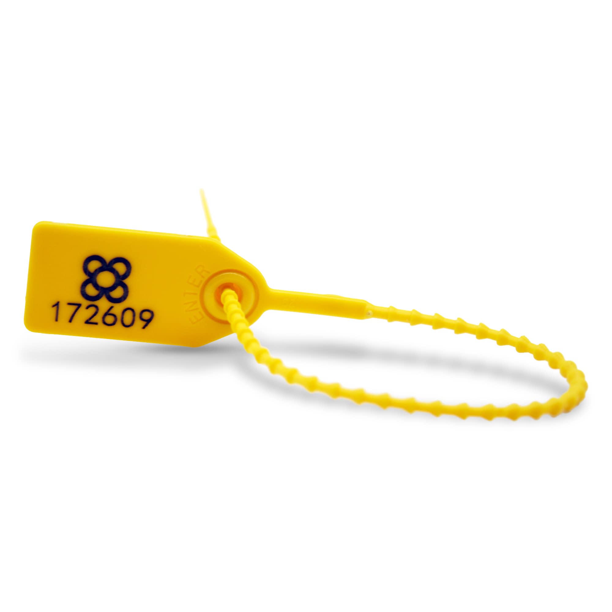 DOJA Barcelona | Yellow Plastic Security Tags | Pack 100 | 24 cm Length | Numbered Seals, fire Extinguisher Tags, Luggage tag, Door Seal, Plastic Container, Door Security Among Other uses.