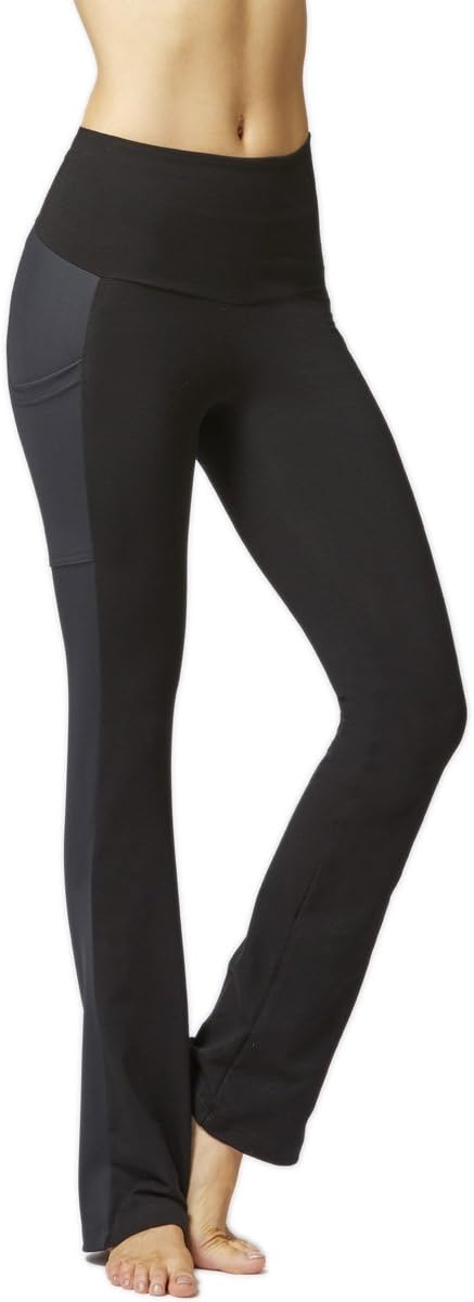TLC Sport Womens Figure Firming Slimming Shaping Pocket Bootleg Bootcut Yoga Pant