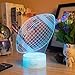 Palawell Football 3D Night Light - 3D Illusion Lamp for Boys 16 Changing Color Remote Control Football Kids Room Decor Lighting