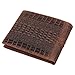 POLARE ORIGINAL Men's Vintage Italian Leather alligator Crocodile Embossed Bifold Wallet