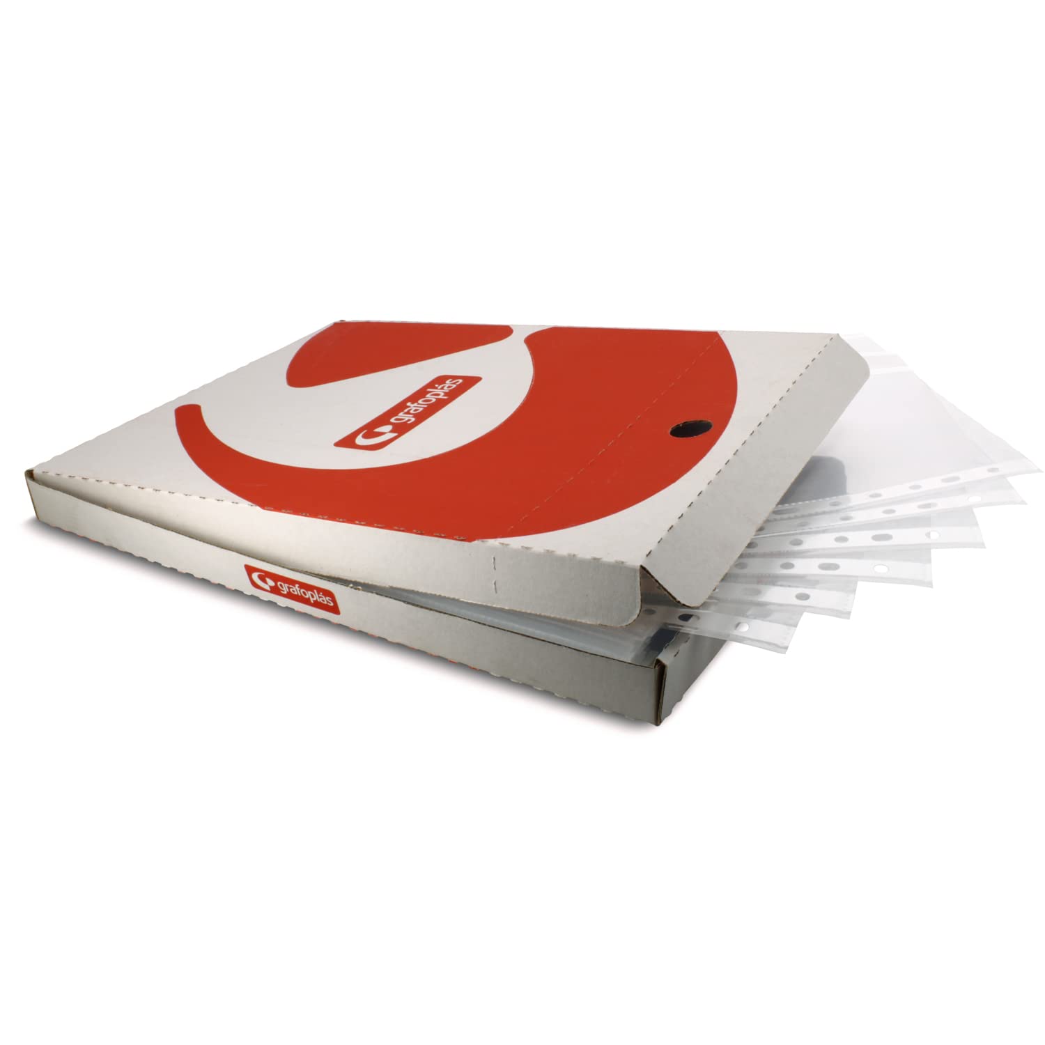 Grafoplás | Bag of 25 Multi-Hole Pockets | Assorted Colours Edge | Folio Size | Glass Finish | Reinforced Spine | Extra Polypropylene | Perfect Office and School Material for Ring Binder