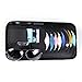 Car Sun Visor Sunshade CD DVD VCD Disc Sleeve Wallet PU Leather Storage Case Holder with Glasses and Cards Organizer Clips Black Color