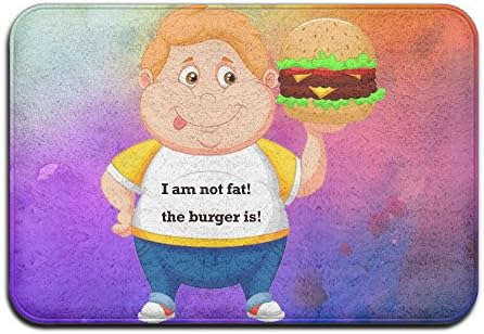 Fat Boy With Burger Personalized Door Mats Welcome Mat