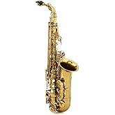 BetterSax Classic Alto Saxophone - Professional-Grade Instrument with Dark Gold Lacquer Finish - Complete Kit for Beginners and Pros - Includes Mouthpiece, Neckstrap, and Durable Case
