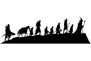 BARGAIN MAX DECALS LOTR Caravan Fellowship Sticker Decal Notebook Car Laptop 8" x 2" (Black)