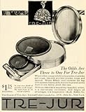 1924 Ad Tre Jur Makeup Cosmetics Compact Lipstick Blush Rouge Powder Jewel Case - Original Print Ad