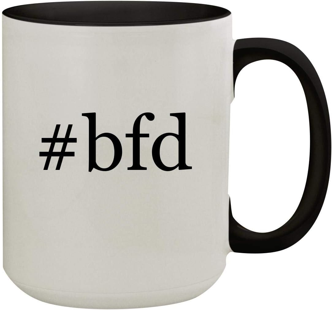 #bfd - 15oz Hashtag Colored Inner & Handle Ceramic Coffee Mug, Black