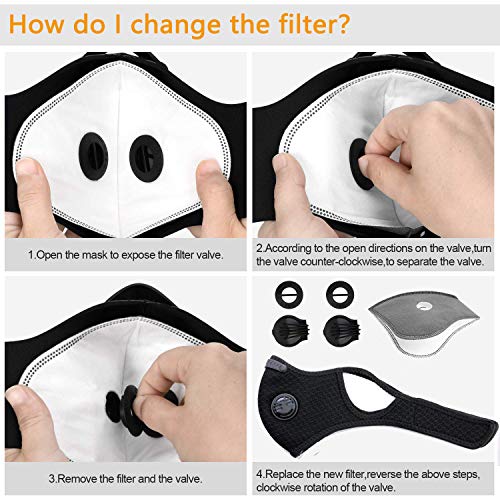Dust Mask, AUPSEN Adjustable Respirator Mask, Activated Carbon N99 Filter and 5-layer Filter Cotton, Reusable Breathing Mask for Pollen Allergy Woodworking Mowing Running Cycling Outdoor Activities - Thumbnail 5