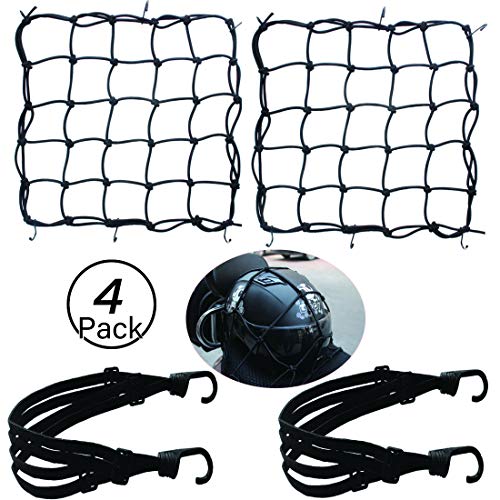 2 Reti Ragno Elastiche Per Moto 30x30cm - Per Serbatoio, Caschi E Bagagli, In Gomma Resistente - Foto 5