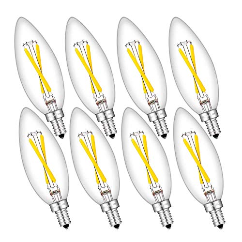 Buy 2W Dimmable 250 Lumens LED Filament Candelabra Bulbs, 4000K Neutral