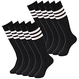 Long Tube Soccer Socks, Diwollsam Unisex 2/6/10 Pairs Knee High Halloween Costumes Striped Sport Football Team Socks