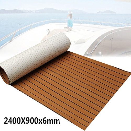 Foammaker Non-Slip Boat Flooring Decking Pad, 6mm Thickness EVA Foam Faux Teak Marine Mat