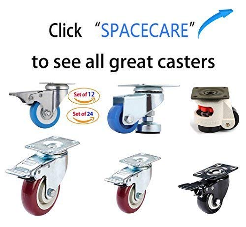 SPACECARE 4 Pack 5 Inch Swivel Red Casters 1420Lbs Heavy Duty Polyurethane Wheels with Brake Safety Dual Locking No Noise Wheels Lockable Anti-wear Smooth Casters - Thumbnail 6