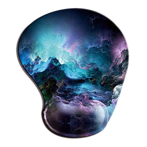 Dooke Ergonomic Mouse Pad with Wrist Support, Cute Mouse Pads with Non-Slip Rubber Base for Home Office Working Studying Easy Typing & Pain Relief Galaxy