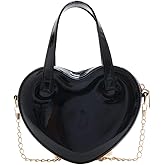 Girls Novelty Mini Heart-Shaped Purse Chain Purse Shoulder Crossbody Bags Tote Handbag Travel Wallet Bag for Women Girl Gift