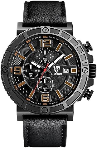 LIEBIG ZHG16 Fashion Quartz Watch with Large Face Military Style Waterproof Sport Stopwatch - Brown
