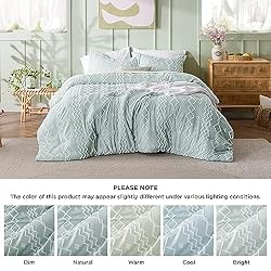 Bedsure Boho Tufted Comforter Set Twin - Sage Green
