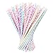 Benvo Paper Straws 100 Pack Biodegradable Drinking Straw for Celebration Parties, Birthdays, Weddings, Baby Showers, New Floral Pattern Design of 2017