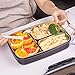 Xixihaha 4 Compartment Warm Lunch Bento Box Stainless Steel Portable Picnic Eco Office School Food Storage Bento Lunch Box Adult Leakproof Bento Box Snack Packing-Dishwasher Safe