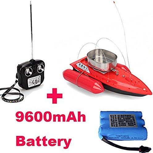 Hopezone T10 Bait Hook Rc Boat Carp Fishing Fishfinder 300m Remote Control + One Extra 9600mah Battery (Red)