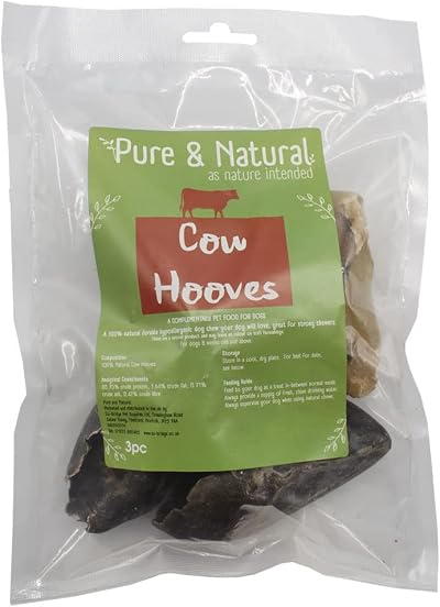 Pure & Natural Cow Hooves for Dogs - Long Lasting Durable Chews 3 Pack
