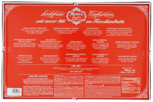 Reber Spezialitäten-Kassette – 25 hochfeine Reber Klassiker – Mit Pralinen, Echten Mozart-Kugeln, Constanze Mozart… – Bild 2