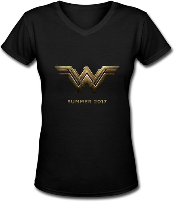 Wonder Woman 2017 Women's Hot V Neck T Shirt Black XXL