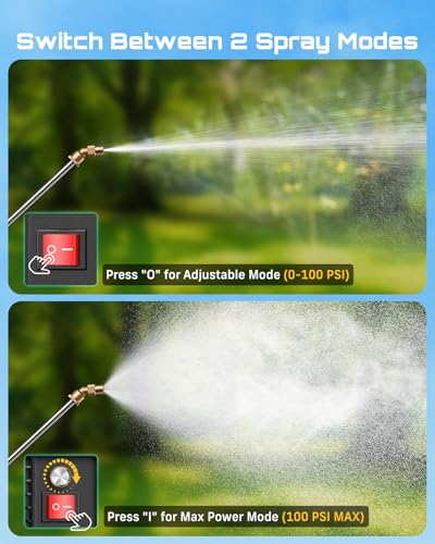 SEESII Backpack Sprayer Battery Powered, Leak-Proof 5-Gallon, Dual Battery Electric Sprayer with Telescopic Brass Wand & 7 Nozzles, 100 PSI Adjustable Pressure for Weed Lawn Garden Pest Control