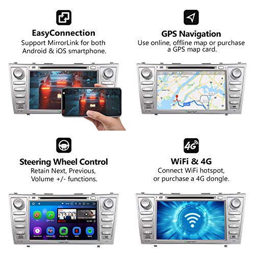 Eonon Car Stereo Audio Radio 8" Toyota Aurion Camry Android 7.1 Nougat in Dash Touch Screen Car GPS Navigation, Quad Core 16GB ROM with WiFi Bluetooth Head Unit-GA8164 - Thumbnail 4