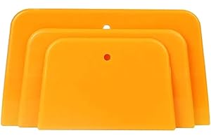 Anenog Body Filler Spreaders 300pcs Car Windshield Wiper Plastic Spatulas 10.16/12.7/15.24 cm Yellow Spatulas Suit for Auto B