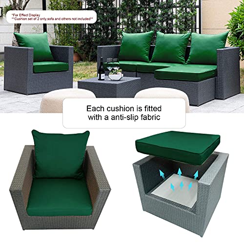 ARTPLAN Outdoor All Weather Chair Cushions Set, Deep Seat /Back Outdoor