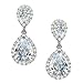 EVER FAITH Wedding Teardrop Earrings Clear Full Cubic Zirconia Silver-Tone