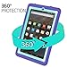 Fire 7 2015 Case, H&T Ultra Thin Hybrid Dual Layer Anti-Scratch Shockproof Protective Cover For Fire 7 Inch [Kids Friendly] Tablet (5th Generation - 2015 Release Only, NOT for 2017 Release) (Purple)