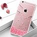 iPhone 6S Plus Case EMAXELER Soft Ultra Thin Internal Diamond TPU Gel Shock Absorbing Scratch Resistant Frame Cover Silicone Skin Case for iPhone 6 / 6S Plus 5.5 inch Pink Cherry Blossoms