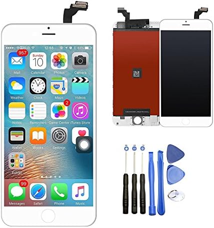 LCD Touch Screen Digitizer Replacement Full Assembly for iPhone 6 4.7 inch with Free Tools Kit (White)