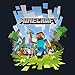 JINX Minecraft Big Boys' Adventure (With Logo) Long-Sleeve T-Shirt (Navy, Large)