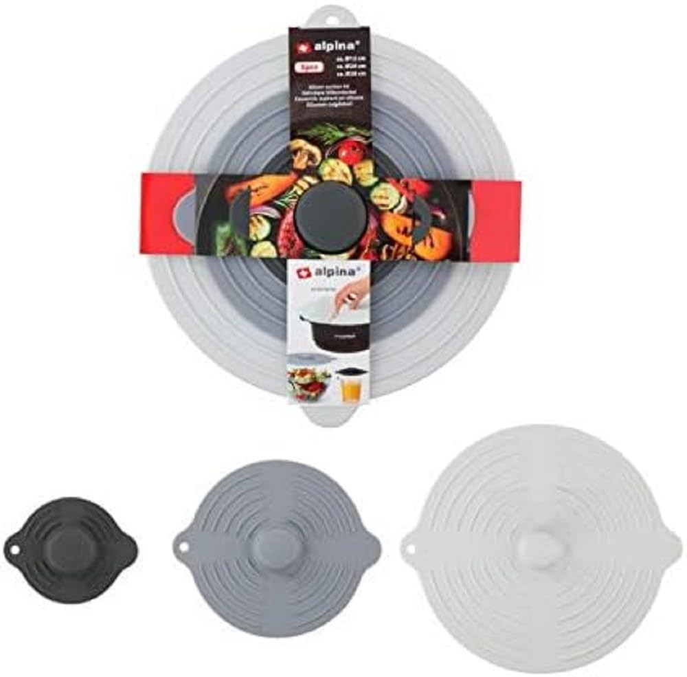 alpina. Silicone Lid Set - 3 Pieces - Diameter 12/20/28 cm - Silicone