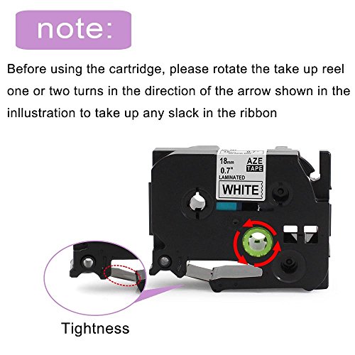 MarkDomain TZ TZe 241 5 Pack Black on White 0.7" x 26.2'(18mm x 8m) Standard Laminated TZ241 Tape Compatible with Brother P-touch Model PT D400 D400AD D450 1880C 2030 18R Label Maker