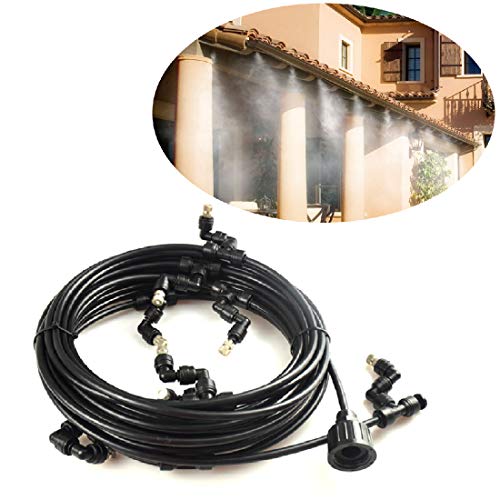 EONBON Misting Cooling System, 40ft Mist System with 9pcs Adjustable Misting Nozzles, Water