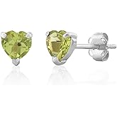 925 Sterling Silver Gemstone Hoop Earrings for Women | 0.9 Inch Round Birthstone Earrings for Women with Click Tops | Hypoallergenic Earring Hoops by MAX + STONE