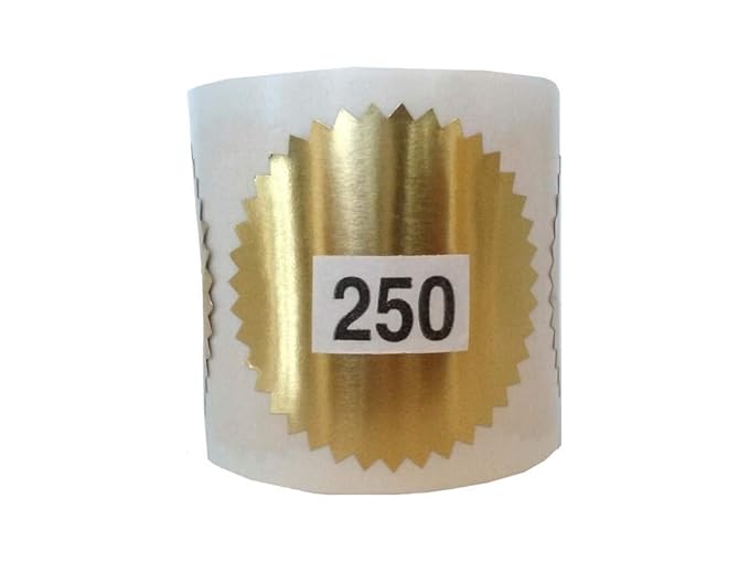 Gold Foil Stickers, Legal Embossing Labels, 2" Starburst
