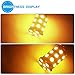 YINTATECH Yellow/Amber LED Car Lights Bulb 1157 BAY15D 27SMD 5050 Tail Turn Signal Blinker Parking Light Bulbs 7528 2057 2357 DC 12V (pack of 4)
