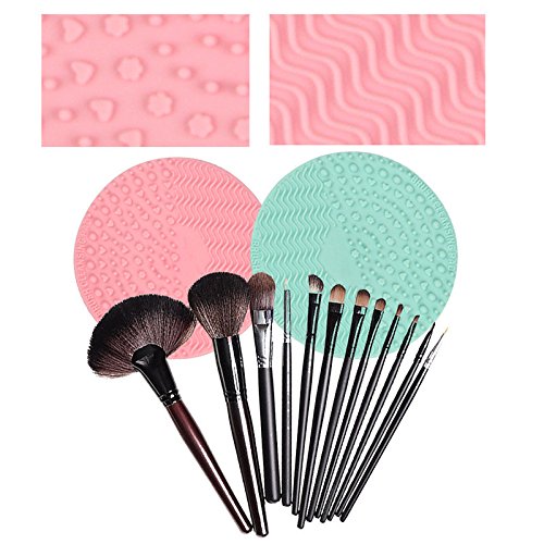 Vaorwne Silicone Makeup Brush Cleansing Pad Palette Brush Cleaner Cleaning Mat Washing Scrubber Pad Cosmetic Make Up Cleaner Tools Light Green