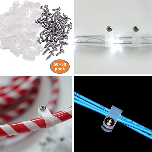 50 Pack 1/2 inch Rope Light PStyle Mounting Clips with Stainless Steel